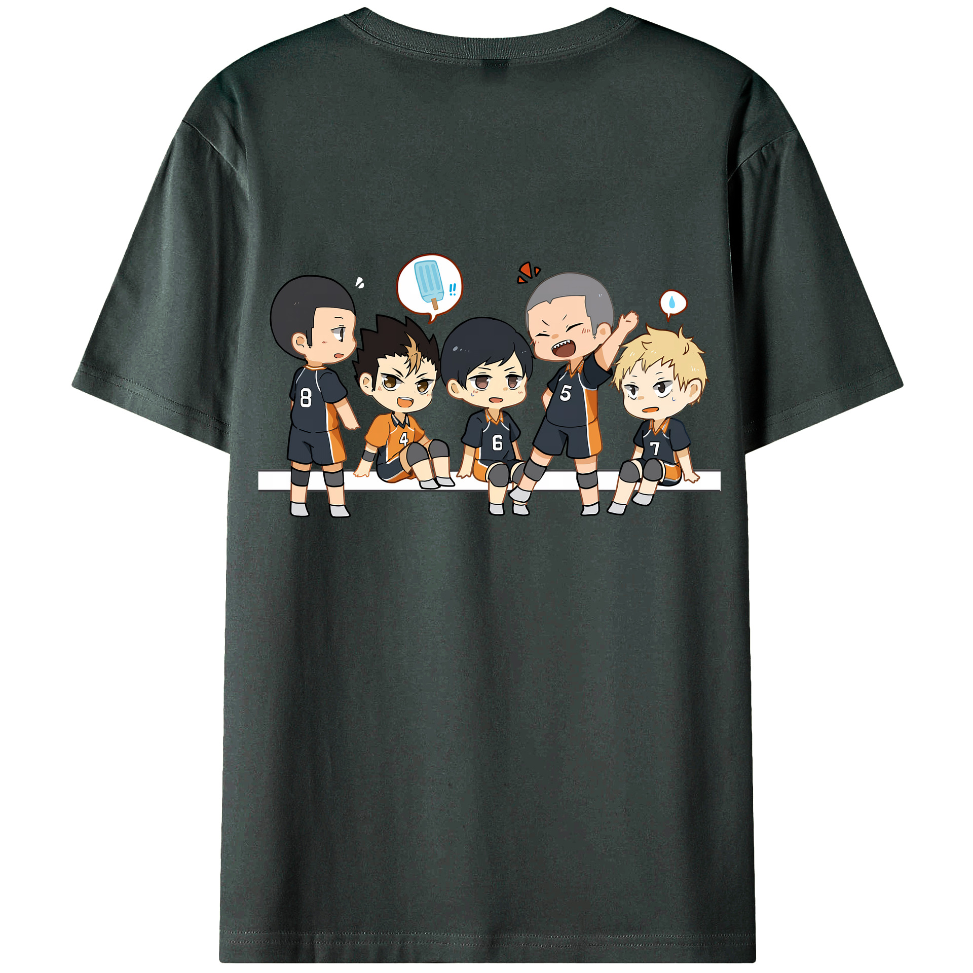 （画像用） ハイキュー!! Haikyu!! 綿100％ メンズ半袖Tシャツ（バックプリント） 通気性